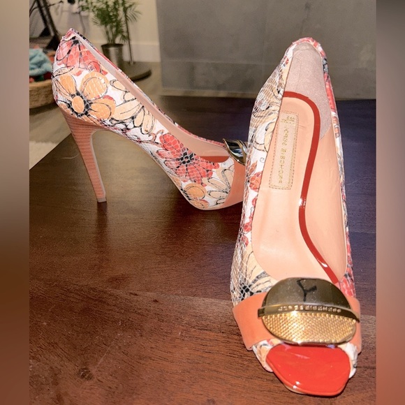 Jorge Bischoff Designer Open Toe High Heela size 37 or 6.5 - Picture 5 of 6